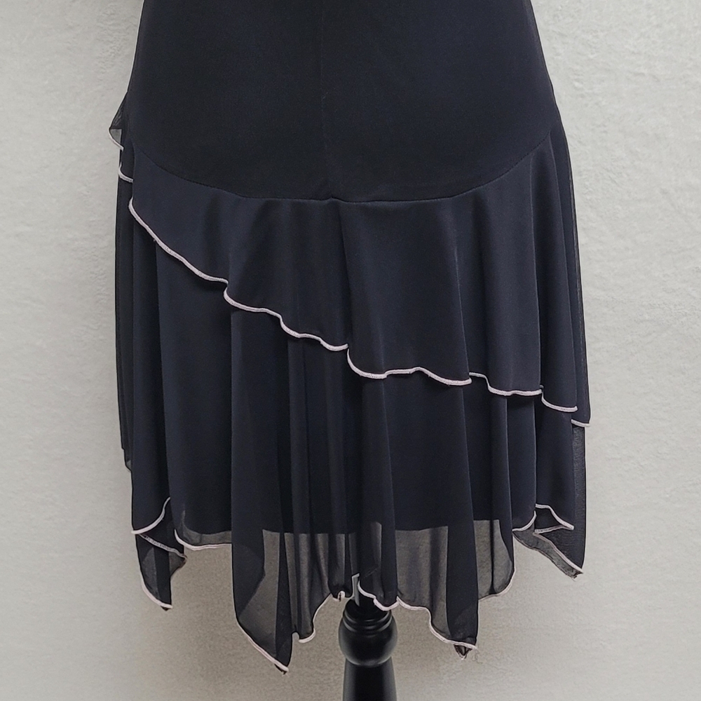 Whimsigoth Vintage 90s Ruby Rox Black Sequin Butterfly Asymmetric Mini Dress L - Picture 9 of 11